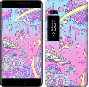 Чехол Розовая галактика для Meizu Pro 7 Plus