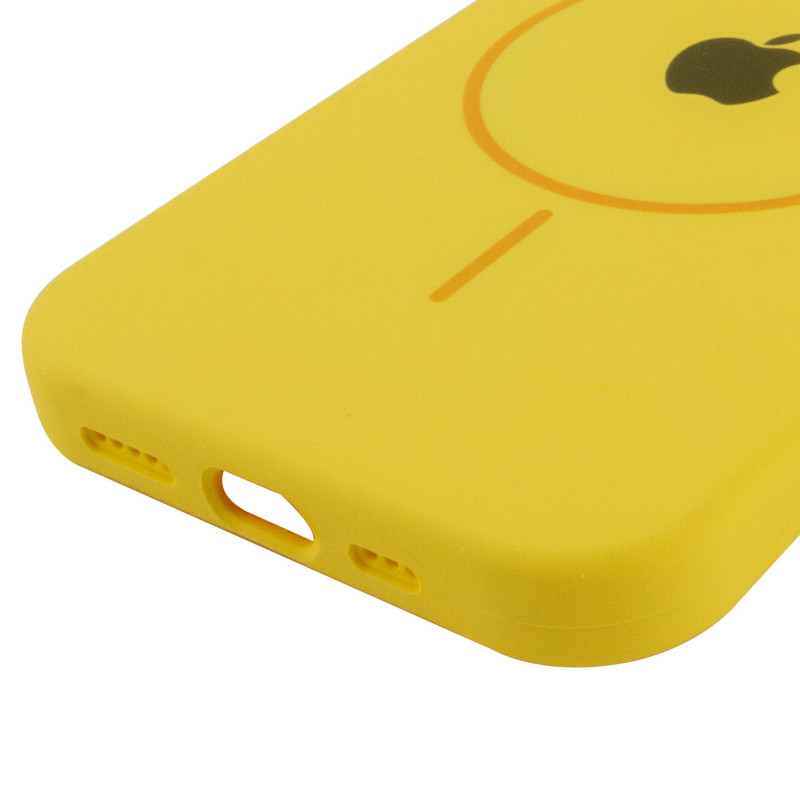 Купити Чохол Silicone Case Full Protective (AA) with Magnetic Safe на Apple iPhone 15 (6.1") (Жовтий / Yellow) на vchehle.ua