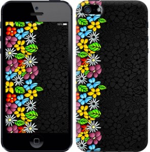 Чохол квітковий орнамент для iPhone SE