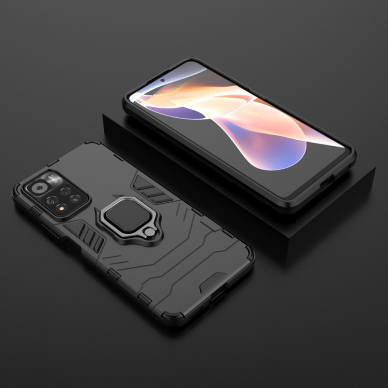 Заказать Ударопрочный чехол Transformer Ring for Magnet для Xiaomi Redmi Note 11 Pro 4G/5G / 12 Pro 4G (Черный / Soul Black) на vchehle.ua