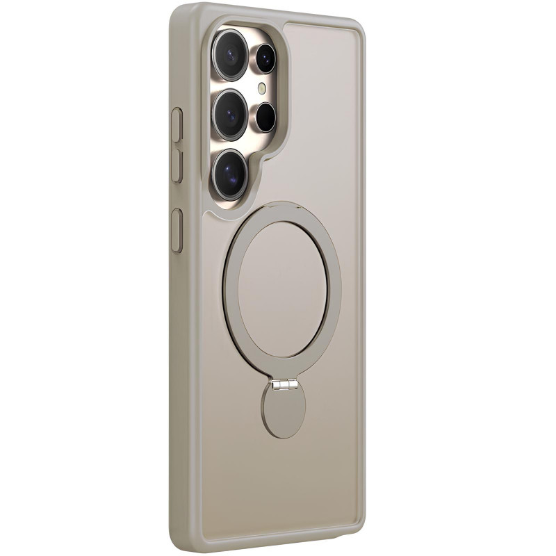 TPU+PC чехол Magnetic Safe Colorful HQ Ring для Samsung Galaxy S25 Ultra (Light Grey)