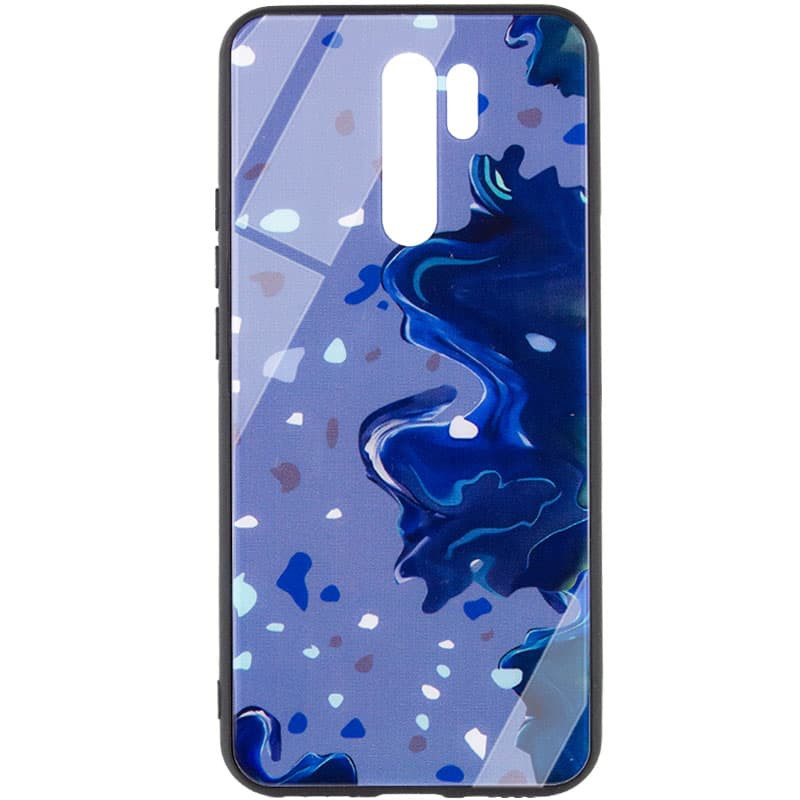 TPU+Glass чехол Diversity для Xiaomi Redmi Note 8 Pro (Stains blue)