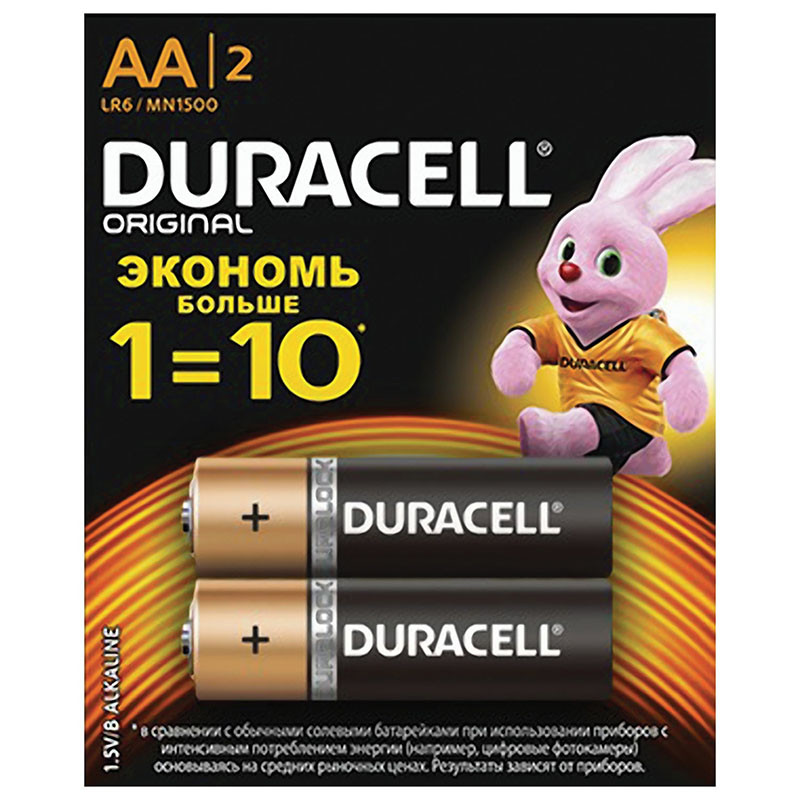 

Батарейка Duracell Basic AA/LR06 BL 2шт (Упаковка 2 шт) 1059210