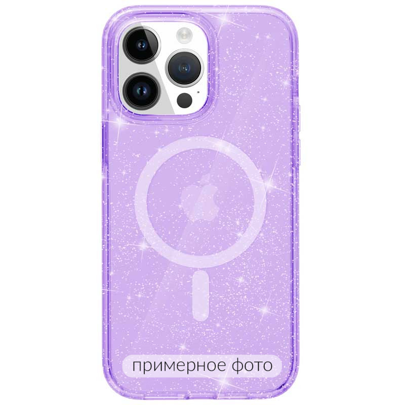 Чехол TPU Galaxy Sparkle (MagFit) для Apple iPhone 16 Plus (6.7") (Purple+Glitter) в магазине vchehle.ua