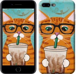 Чохол Зеленоокий кіт в окулярах для iPhone 7 plus (5.5'')