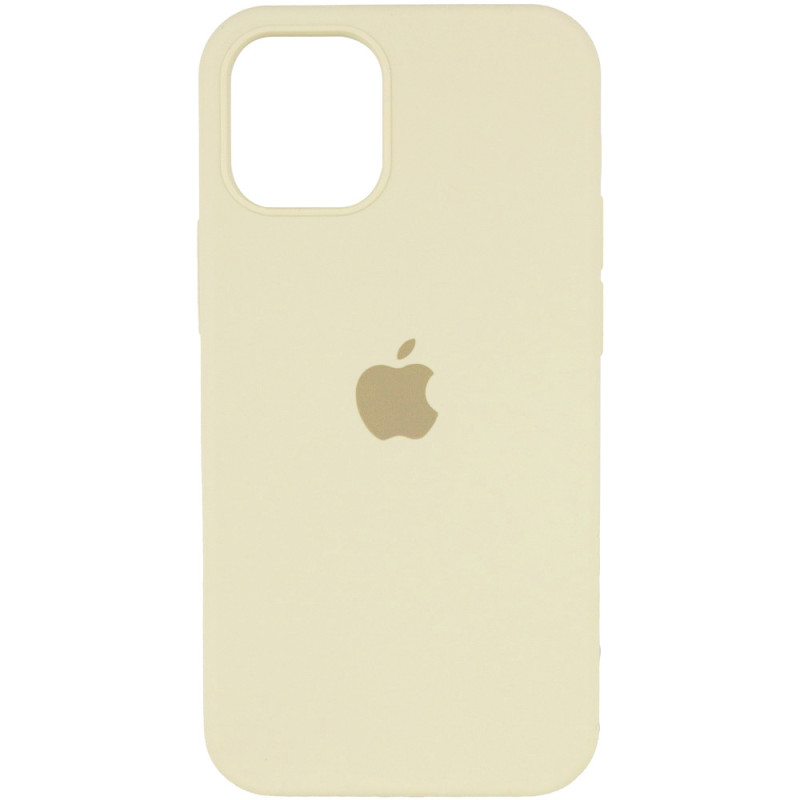 Уценка Чехол Silicone Case Full Protective (AA) для Apple iPhone 12 Pro / 12 (6.1") (Эстетический дефект / Бежевый / Creamy)