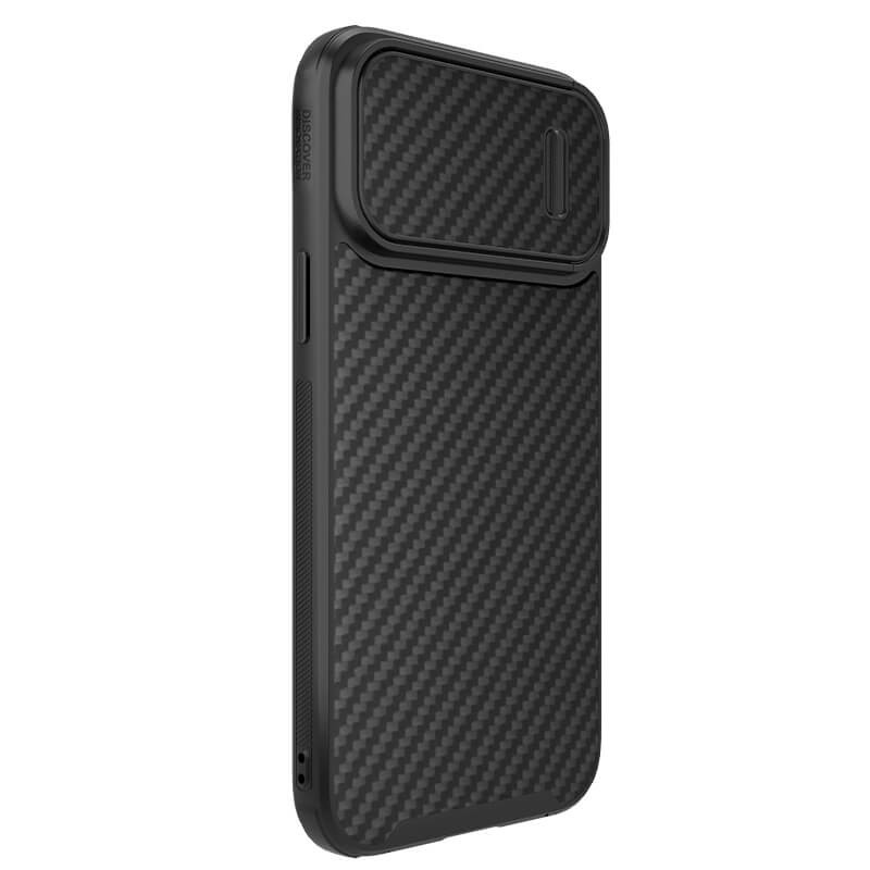 Фото Карбоновая накладка Nillkin Synthetic Fiber S Magnetic для Apple iPhone 14 Pro Max (6.7") (Black) в магазине vchehle.ua