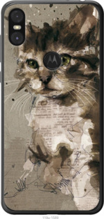 

Чехол Котёнок из пятен и линий для Motorola One 1391105