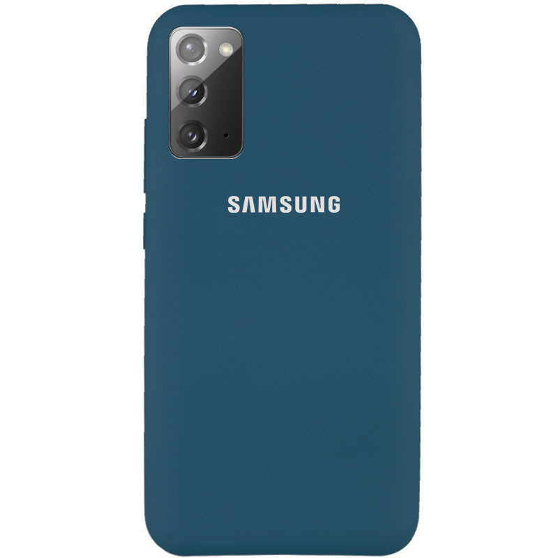 Чехол Silicone Cover Full Protective (AA) для Samsung Galaxy Note 20 (Синий / Cosmos blue)