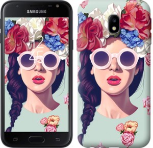 Чехол Девушка с цветами для Samsung Galaxy J4 2018