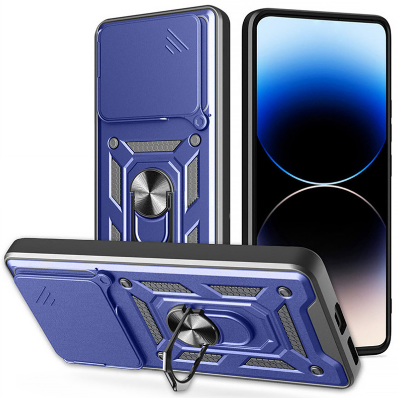 Фото Удароміцний чохол Ummi Camshield Serge Ring на Xiaomi Poco F7 (Синій) в маназині vchehle.ua