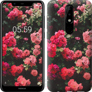 

Чехол Куст с розами для Nokia 5.1 Plus 878818