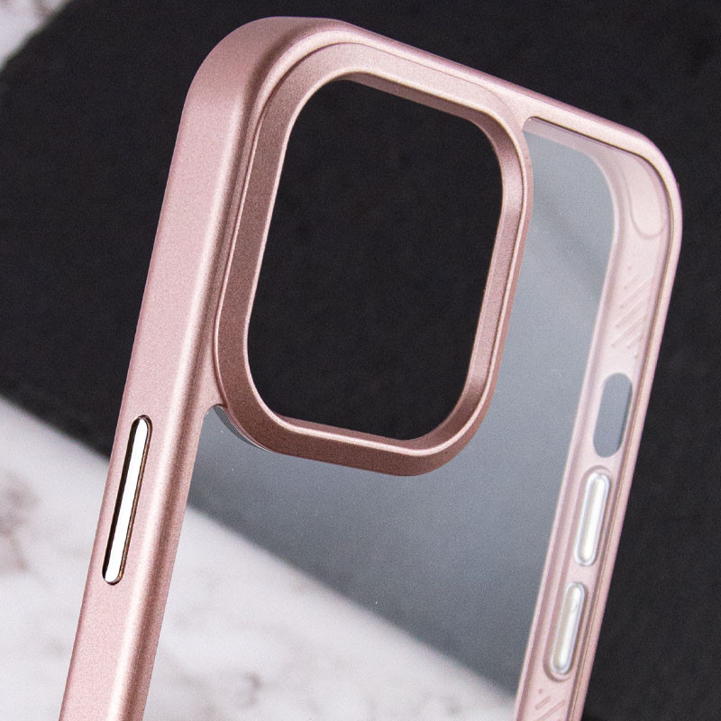 Фото TPU+PC чехол Chrome Buttons для Apple iPhone 13 Pro Max (6.7") (Розовый) в магазине vchehle.ua