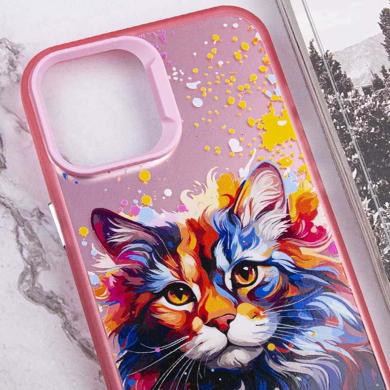 TPU+PC чохол TakiTaki Magic glow на Apple iPhone 15 Pro Max (6.7") (Cat / Pink) в магазині vchehle.ua