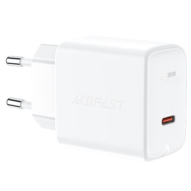 Фото СЗУ Acefast A21 30W GaN single USB-C (White) на vchehle.ua