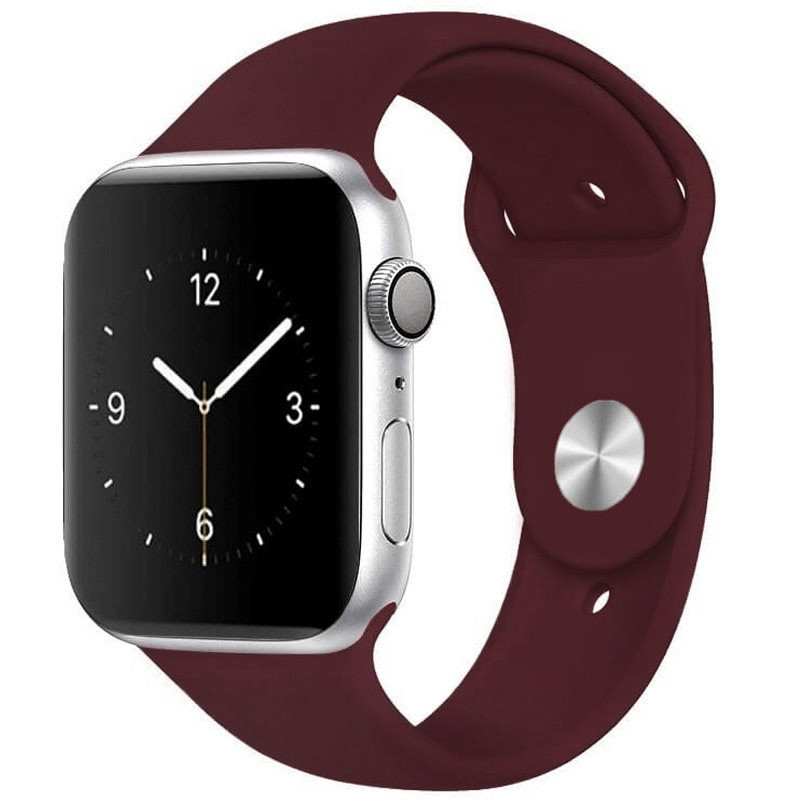Силіконовий ремінець для Apple Watch Sport Band 42(ser.1-3)/44/45/46/49mm (S/M & M/L) 3pcs (Бордовий / Dark Plum)