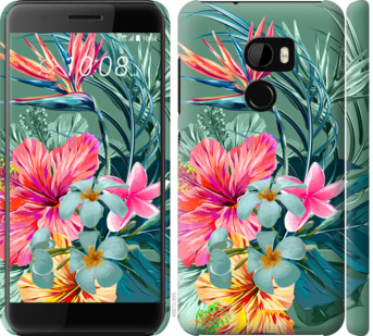 

Чехол Тропические цветы v1 для HTC One X10 844926