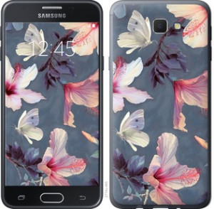 Чехол Нарисованные цветы для Samsung Galaxy J7 Prime