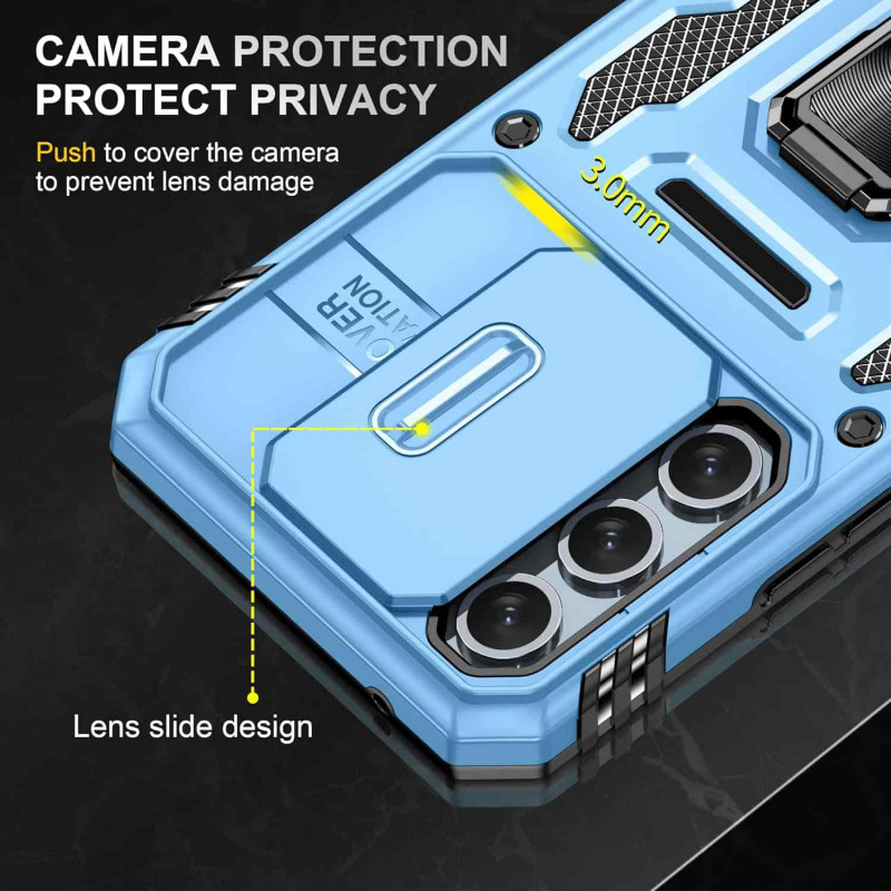Ударопрочный чехол Camshield Army Ring для Samsung Galaxy A36 5G / A56 5G (Голубой / Light Blue) в магазине vchehle.ua