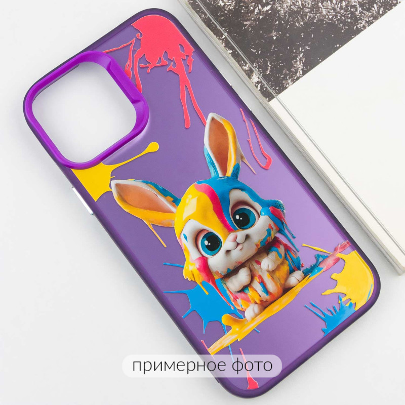 Фото TPU+PC чохол TakiTaki Graffiti magic glow на Samsung Galaxy A14 4G/5G (Funny bunny / Purple) на vchehle.ua