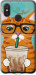 Чехол Зеленоглазый кот в очках для Xiaomi Mi8