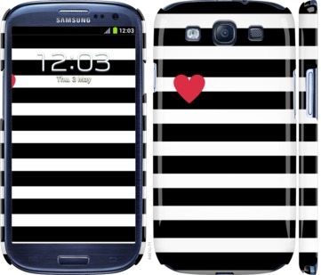 

Чехол Черно-белые полосы для Samsung Galaxy S3 i9300 751659