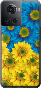 Чехол Жёлто-голубые цветы для OnePlus 10R