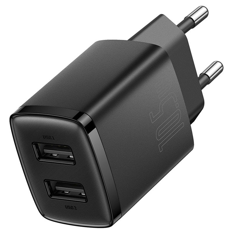 Уцінка СЗУ Baseus Compact 10.5W (2USB) (CCXJ01) (Дефект упаковки / Чорний)