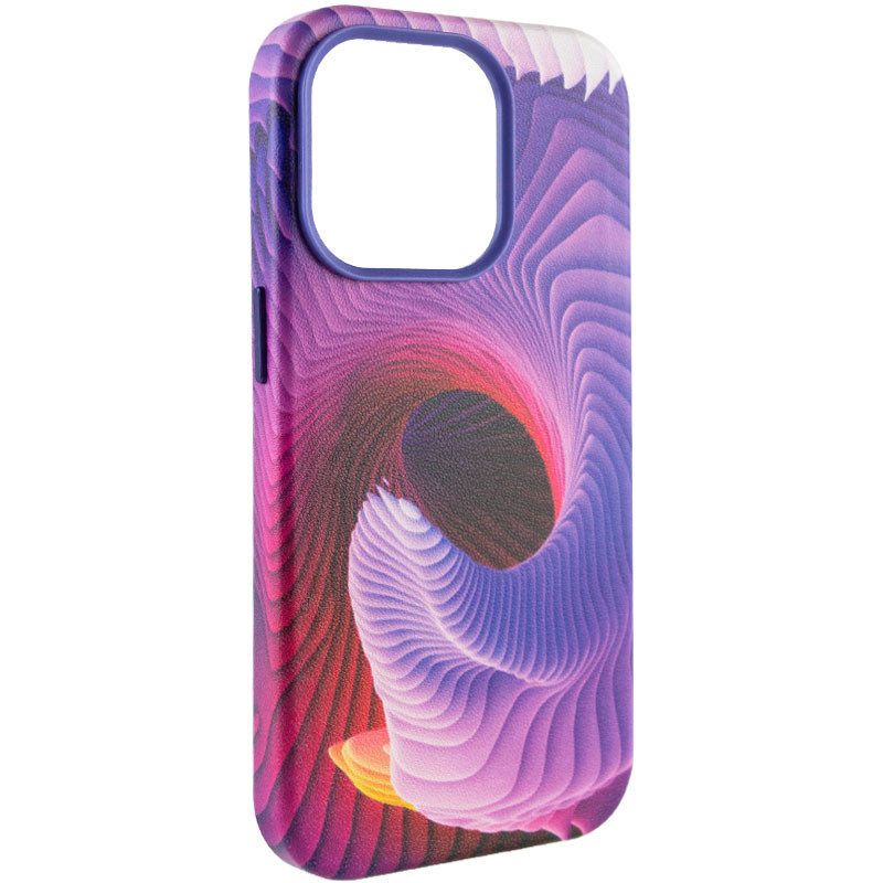 Фото Шкіряний чохол Colour Splash with Magnetic Safe на Apple iPhone 14 Pro (6.1") (Purple / Pink) на vchehle.ua