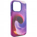 Фото Шкіряний чохол Colour Splash with Magnetic Safe на Apple iPhone 14 Pro (6.1") (Purple / Pink) на vchehle.ua