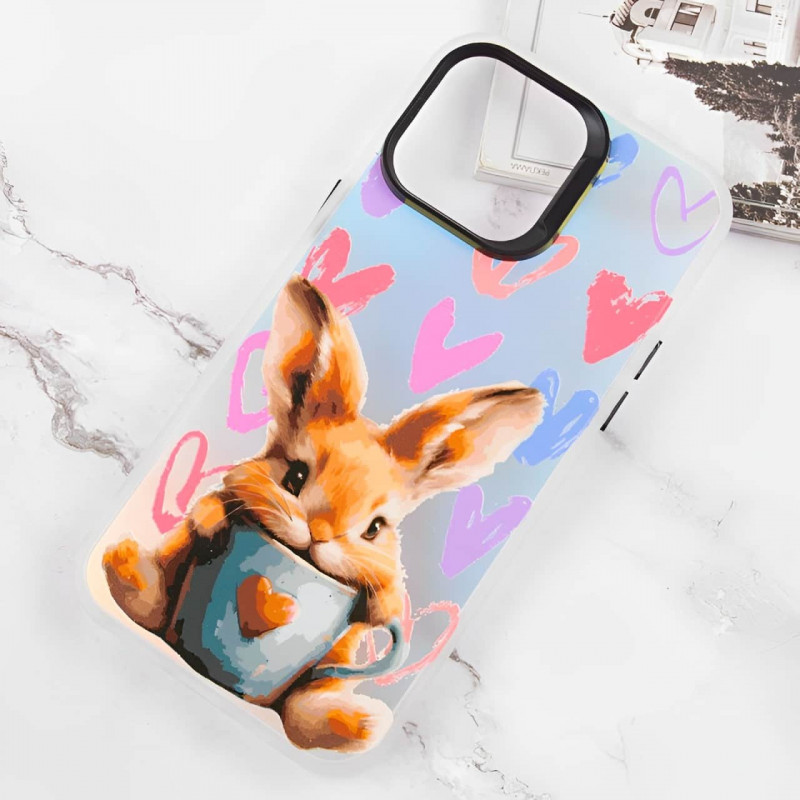 Фото TPU+PC чохол TakiTaki Love magic glow для Apple iPhone 15 Pro (6.1") (Sweet rabbit / Pink / Purple) на vchehle.ua