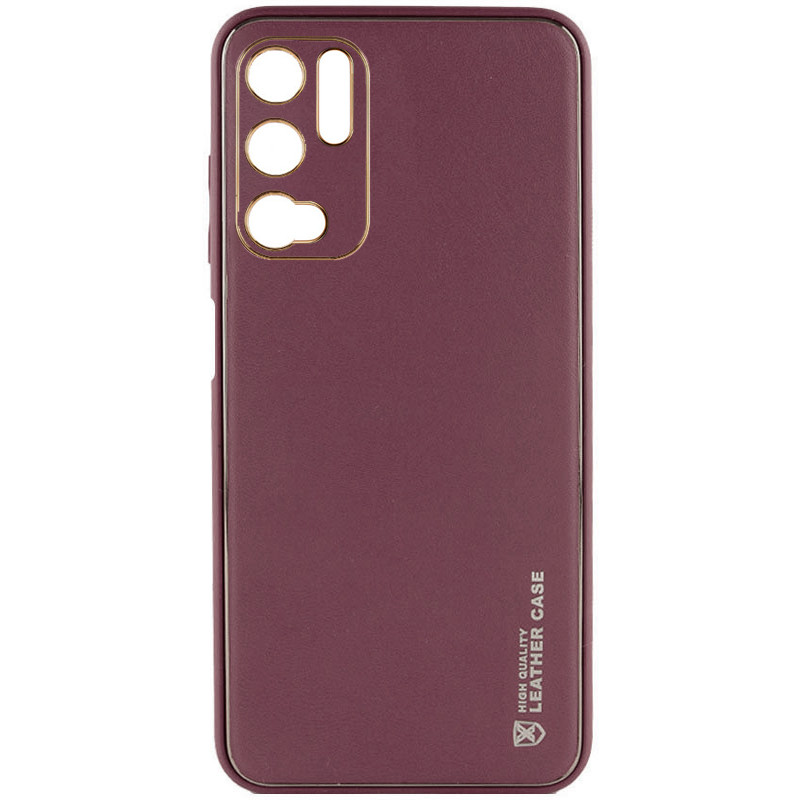 Шкіряний чохол Xshield на Xiaomi Redmi Note 10 5G / Poco M3 Pro (Бордовий / Plum Red)