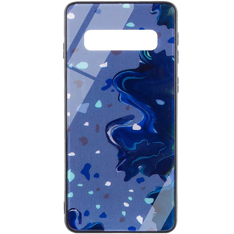 TPU+Glass чохол Diversity на Samsung Galaxy S10+ (Stains blue)