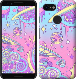 Чехол Розовая галактика для Google Pixel 3