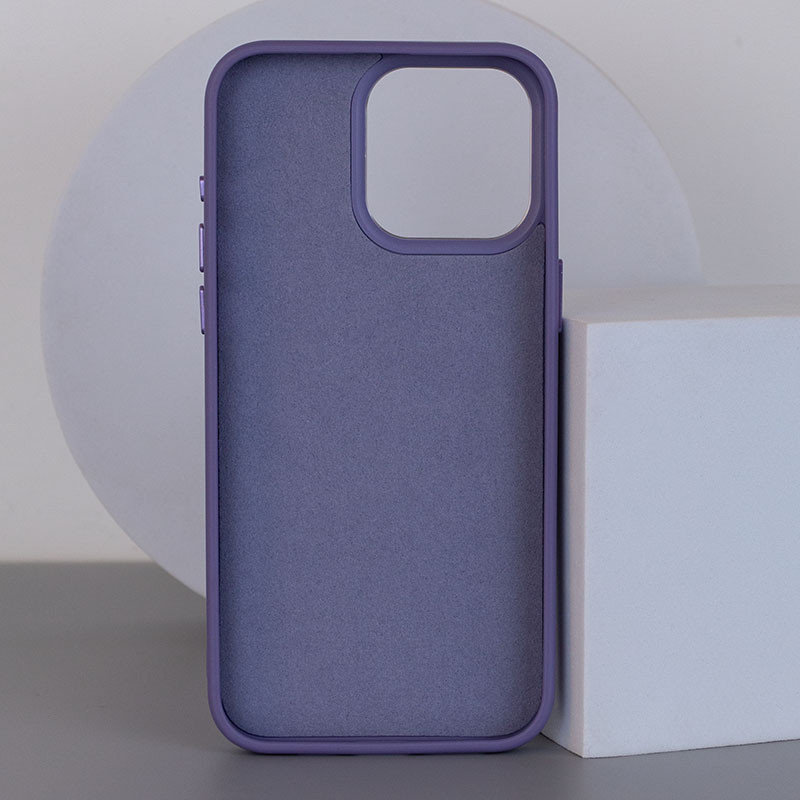 Фото Кожаный чехол Bonbon Leather Metal Style with Magnetic Safe для Apple iPhone 13 Pro Max (6.7") (Серый / Lavender) на vchehle.ua