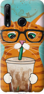 Чохол Зеленоокий кіт в окулярах на Huawei Honor 10i
