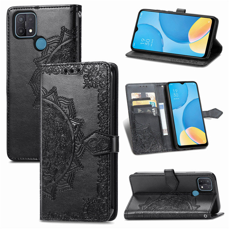 Фото Кожаный чехол-книжка Art Case с визитницей для Oppo A15 / A15s (Черный) на vchehle.ua