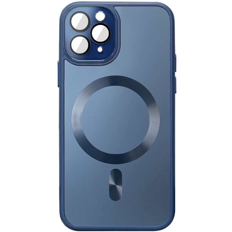 Чехол TPU+Glass Sapphire Midnight with Magnetic Safe для Apple iPhone 13 Pro (6.1") (Синий / Deep navy)
