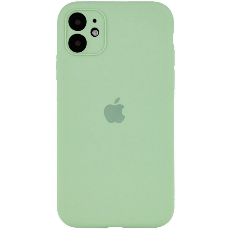 Чохол Silicone Case Full Camera Protective (AA) на Apple iPhone 12 (6.1") (Зелений / Pistachio)