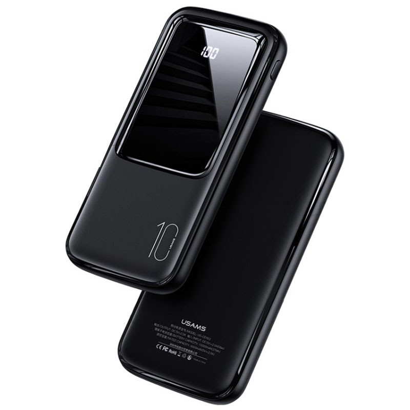Портативное ЗУ Usams US-CD163 PB58 Dual USB Digital Display Power Bank 10000 mAh