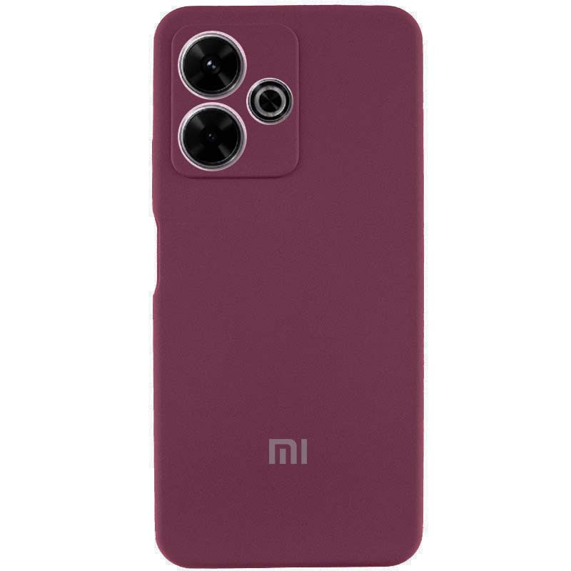 Чехол Silicone Cover Lakshmi Full Camera (AAA) with Logo для Xiaomi Redmi 13 4G / Poco M6 4G (Бордовый / Plum)