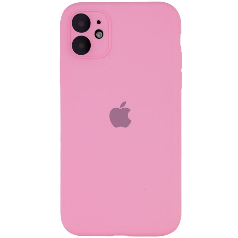 Чехол Silicone Case Full Camera Protective (AA) для Apple iPhone 12 (6.1") (Розовый / Light pink)