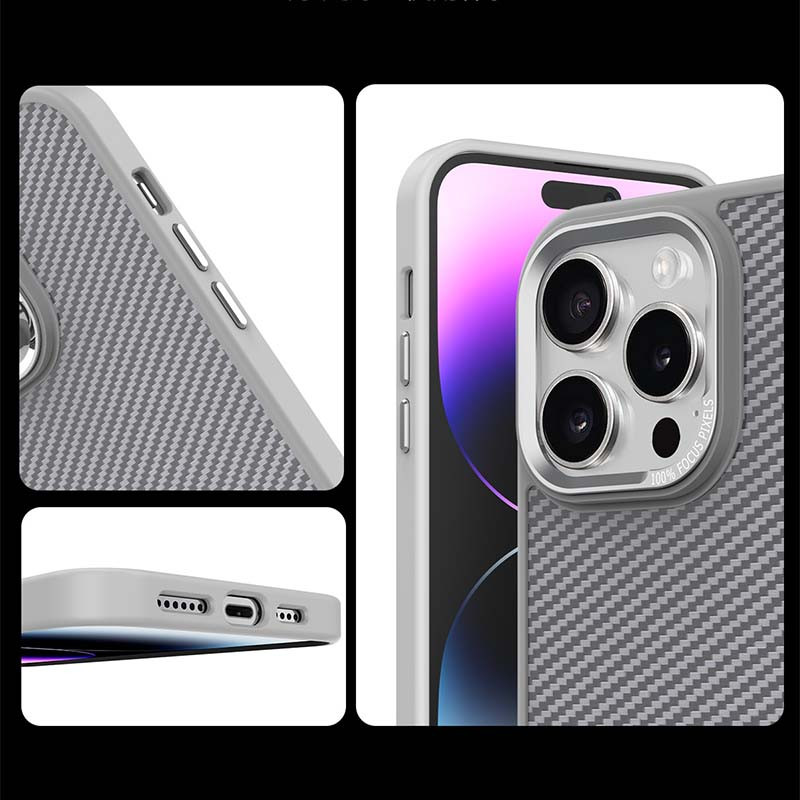 Чехол TPU+PC Carbon Mirage with Magnetic safe для Apple iPhone 14 Pro (6.1") (Grey) в магазине vchehle.ua