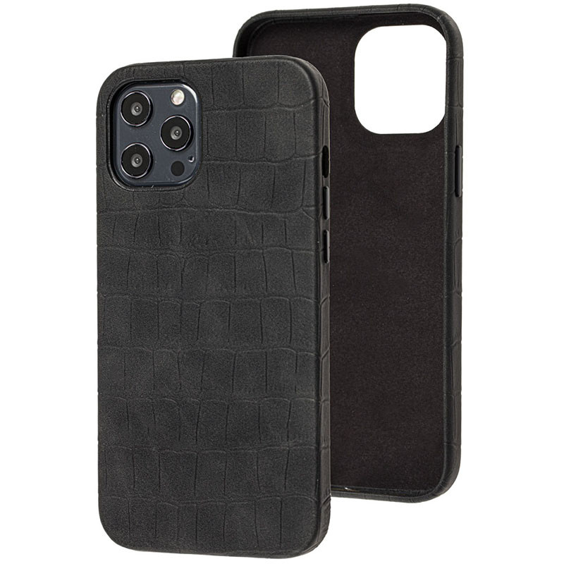 

Шкіряний чохол Croco Leather на Apple iPhone 12 Pro Max (6.7") (Black) 1132493
