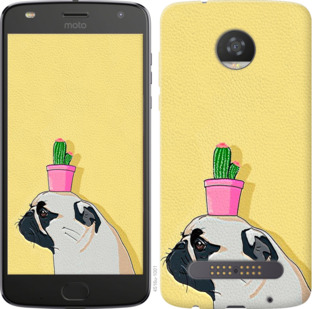 

Чехол Мопс с кактусом для Motorola Moto Z2 Play 795874