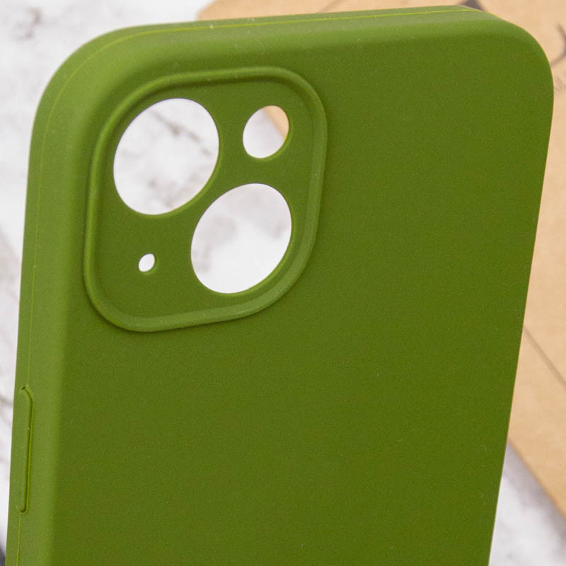 Заказать Чехол Silicone Case Full Camera Protective (AA) NO LOGO для Apple iPhone 15 (6.1") (Зеленый / Dark Olive) на vchehle.ua