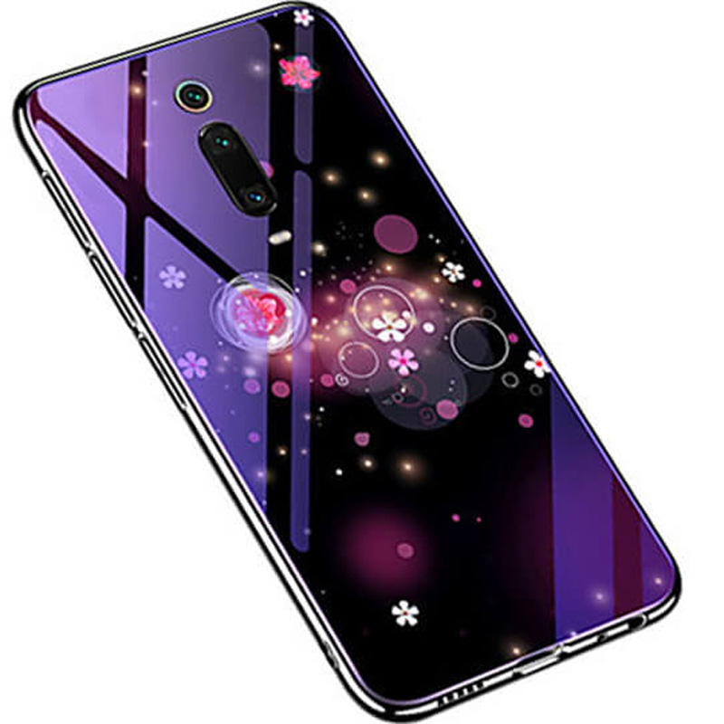 

TPU + Glass чохол Fantasy з глянцевими торцями для Xiaomi Mi 9T Pro (Бульбашки і квіти) 718126