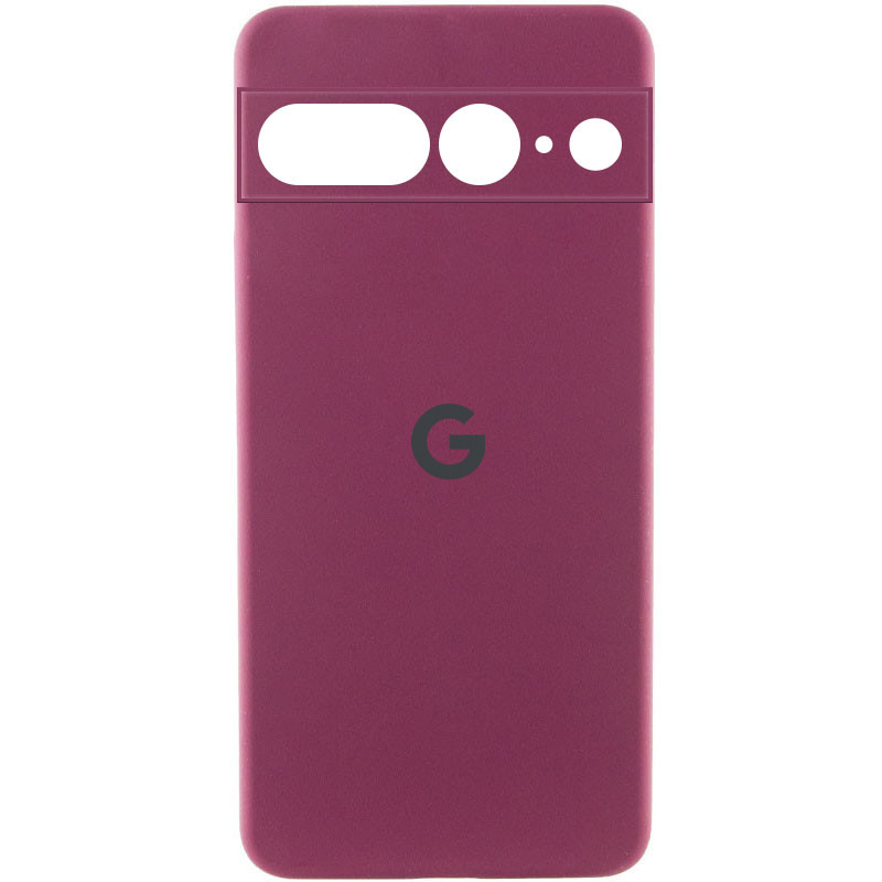 Чехол Silicone Cover Lakshmi Full Camera (AAA) with Logo для Google Pixel 7 Pro (Бордовый / Plum)