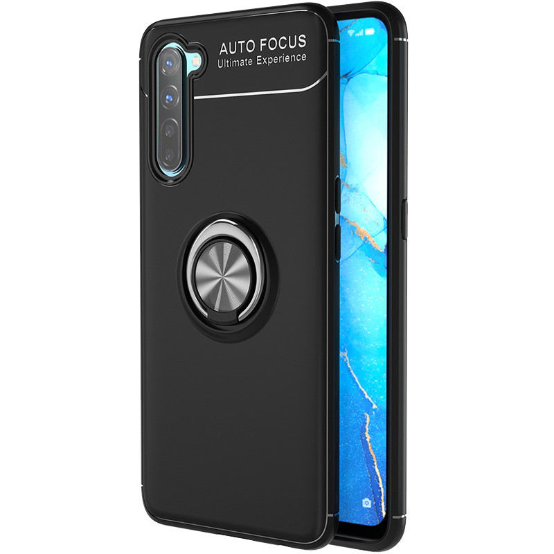 

TPU чехол Deen ColorRing под магнитный держатель (opp) для Oppo Reno 3 / Oppo A91 (Черный / Черный) 925781