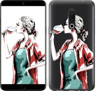 

Чохол Дівчина з келихом на Meizu 15 841602